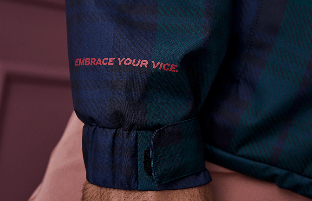 VICE GOLF Embrace Shield Jacket Tartan Plaid body 2