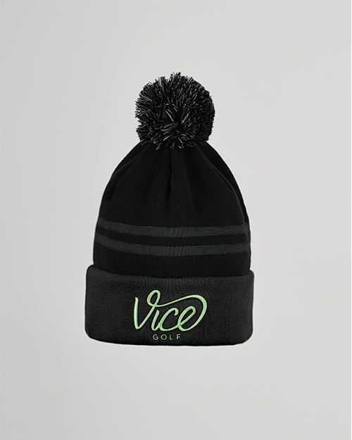 VICE GOLF Beanie Striped Magnet / Neon Lime slider 1 mobile