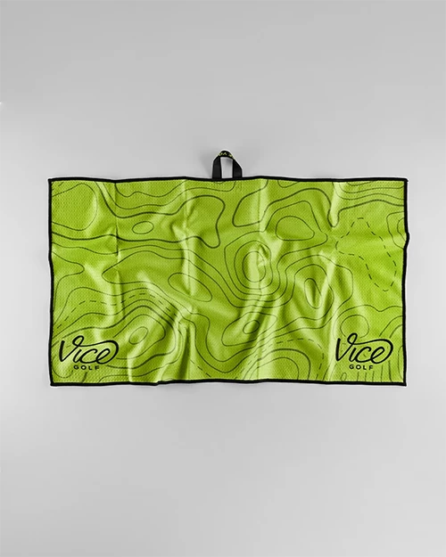 VICE GOLF Towel Contour GC Black Acid Lime slider 2 mobile