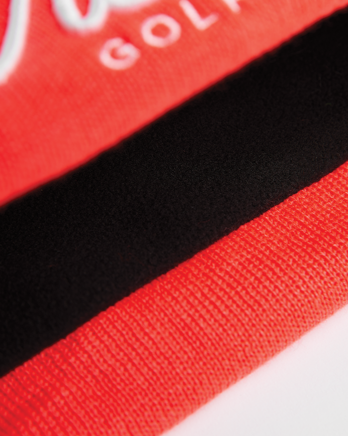 VICE GOLF Beanie Striped Black / Neon Red slider 3 desktop